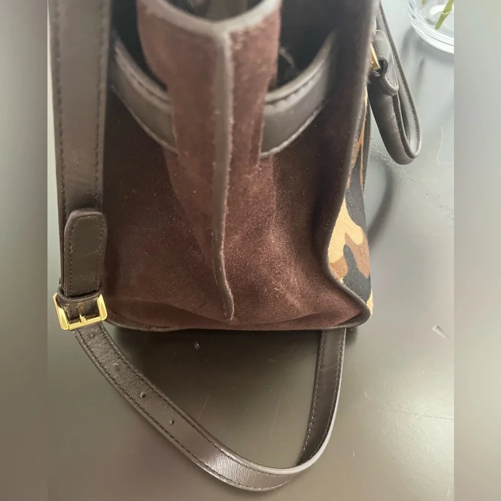 Michael Kors Camouflage Leather Tote in Brown and Black - Picture 6 of 10